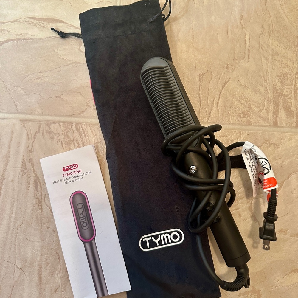 Hair Straightening Comb - Black- TYMO